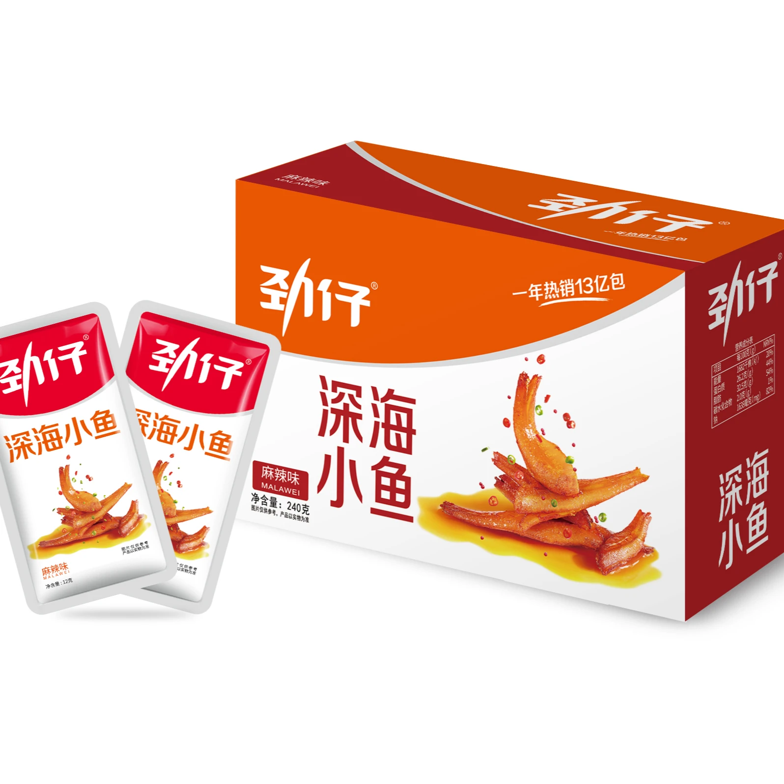 Китайские сушеные морепродукты, закуски JINZAI, острый жареный анчоус