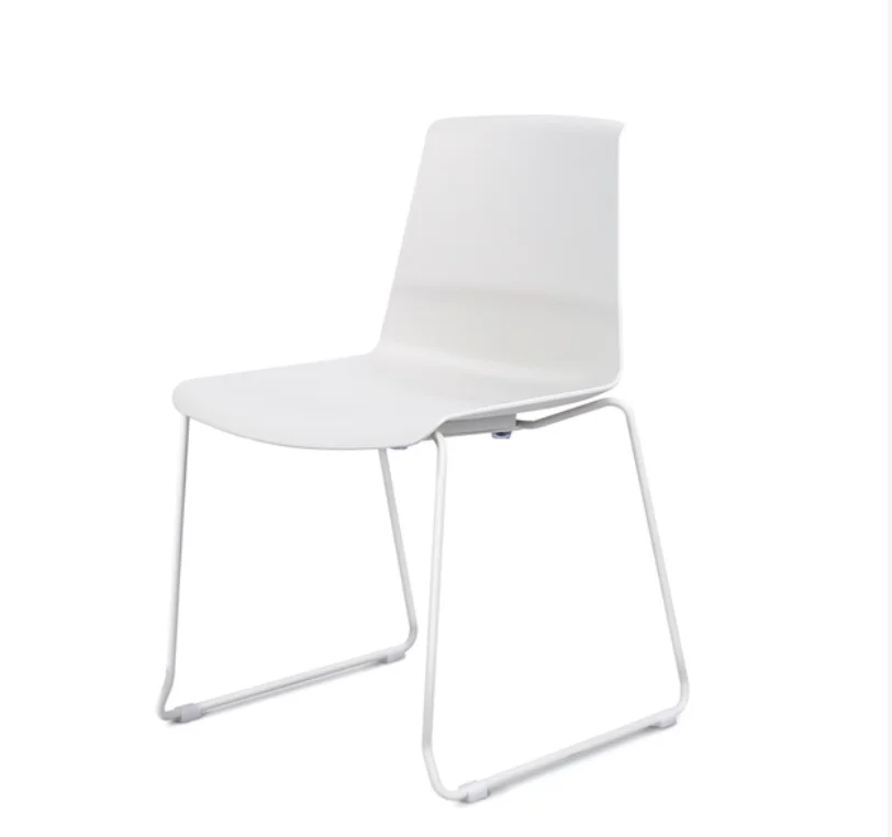 Полипропиленовый пластиковый стул без подлокотников, современный обеденный стул с металлическими ножками
