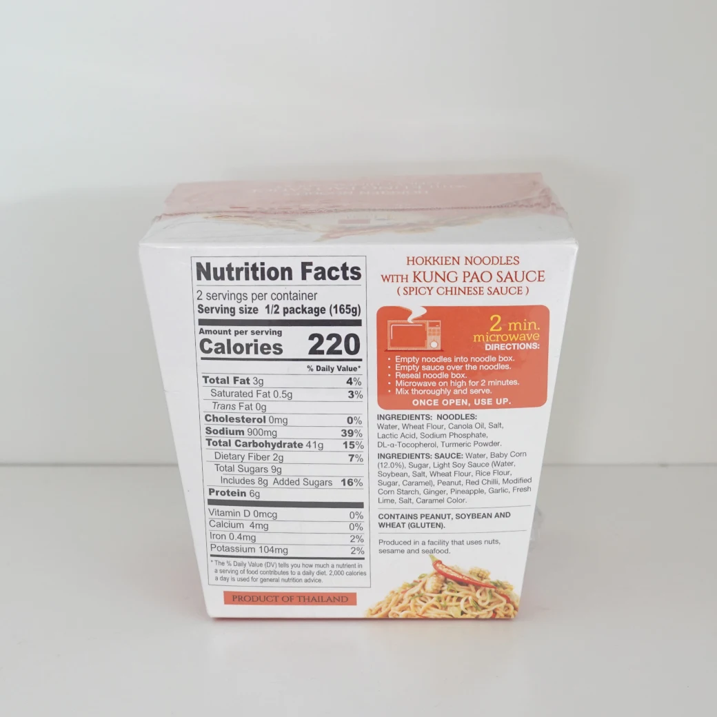 Authentic Chinese style ready to cook Hokkien noodle with Kung Pao sauce (spicy) 330GM by Thai Delight