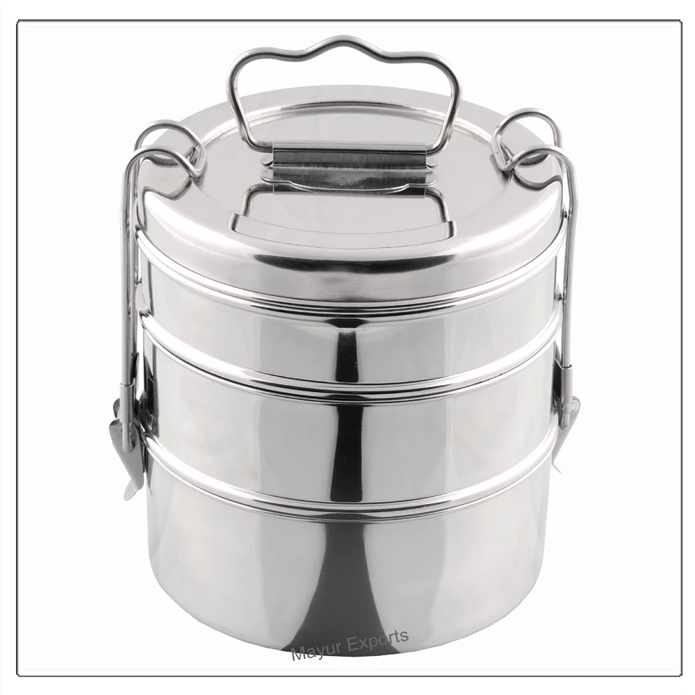Stainless Steel Lunch Box Metal Tiffin Lunch Box 3 Layers
