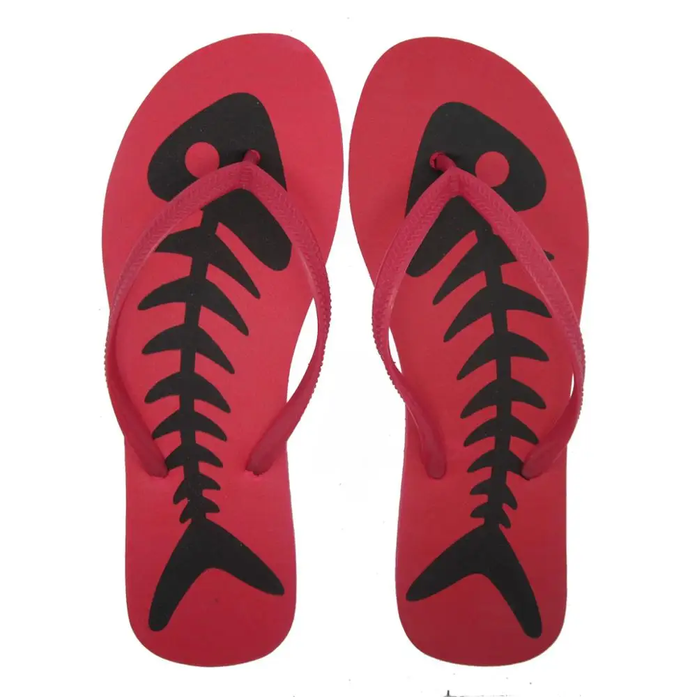 
Cheap Price Fish Skeleton Style Printed EVA Flip Flops Sanduc L 0719 Mix 