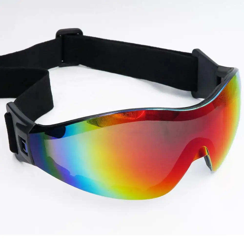 Customized Logo printed sport goggles anti-fog PC lens with mirror coating unisex sunglasses