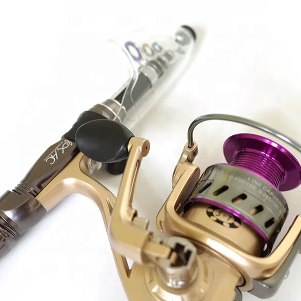
carbon fiber fishing rod combo including reel, lures and line 