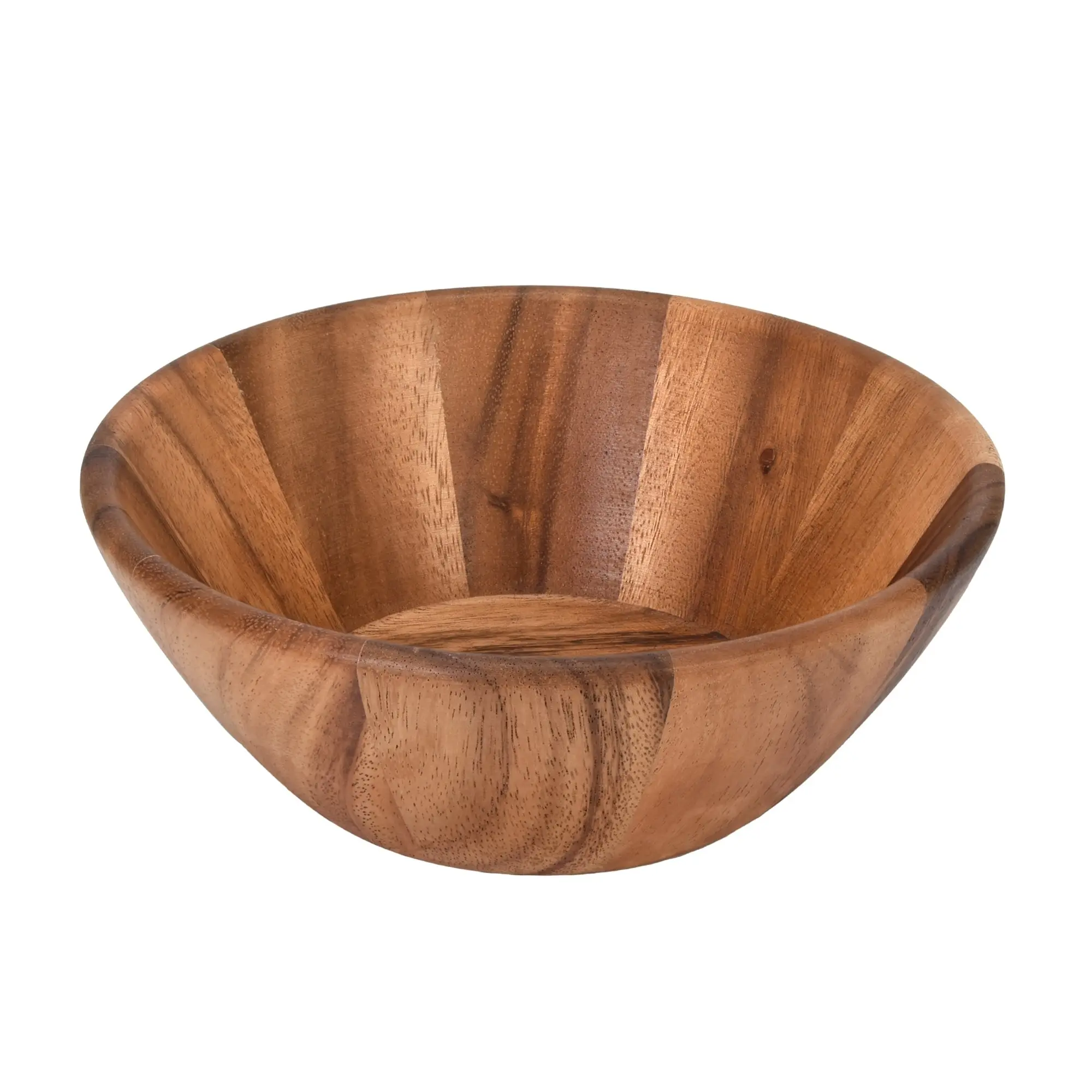 Custom small large thick kitchen wooden vegetable fruit salad mixing bowl wholesale round wooden bowl acacia wood salad bowl