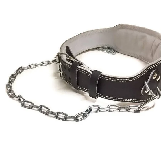 Wholesale Gym Fitness Exercise Weighted Belt Pull Up Deep Belt Weightlifting Dipping Belt With Steel Chain and customize logo