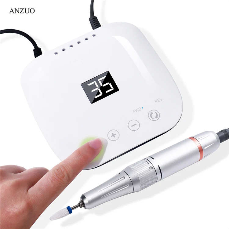 Smart Fast Nail Drill Manicure Machine 35000RPM High Speed Low Noise Mill Cutter Drill Bits Set Easy Touch Display Equipment