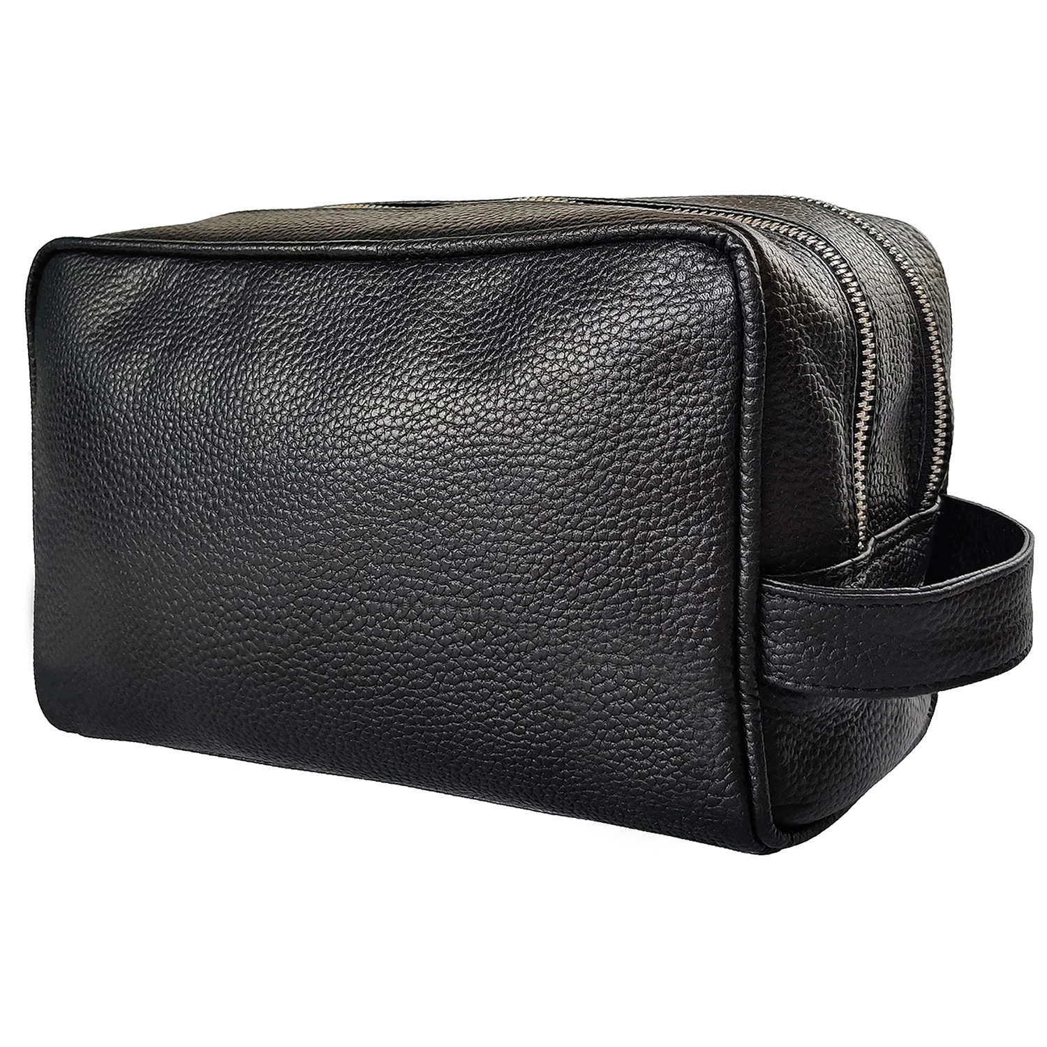 Tiding Vintage Custom Logo Top Grain Leather Dopp Kit Bag Travel Toiletry Make up Cosmetic Wash Bag Men Women for Retail Chain