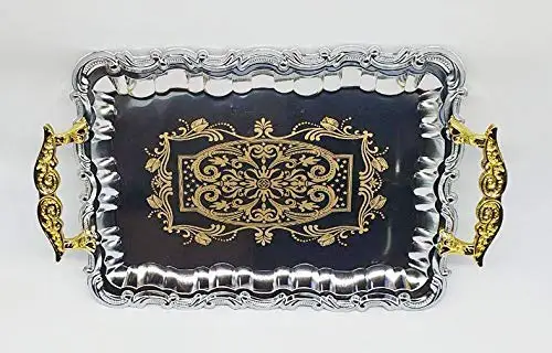 
Serving Tray With Brass Handle Serving Tray Hotel Bedside Restaurant Luxury Brass Metal Brass Decorative Serving Tray 