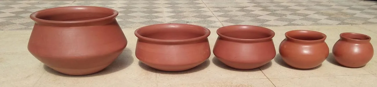 Натуральная глина Терракотовая приготовления пищи кастрюли и миски для сервировки