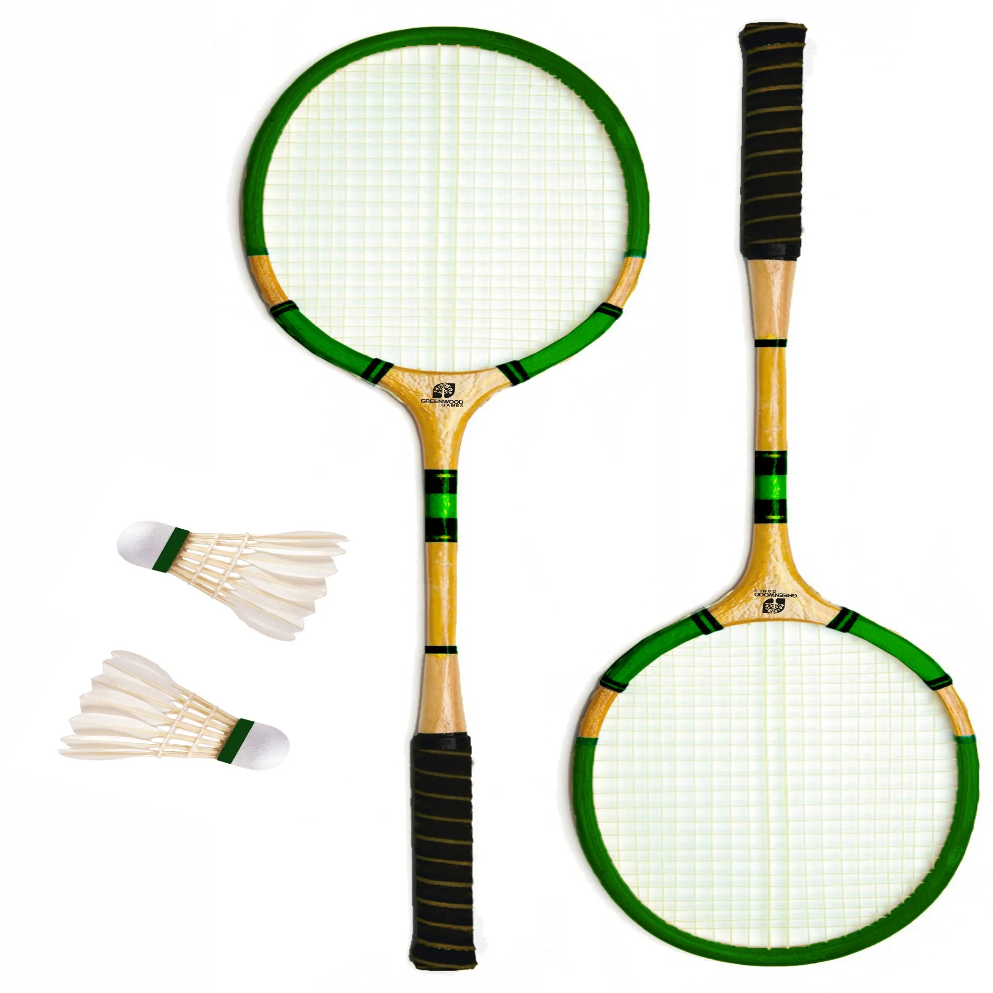 recycled wooden badminton racket set with customized size and logo for regular useds