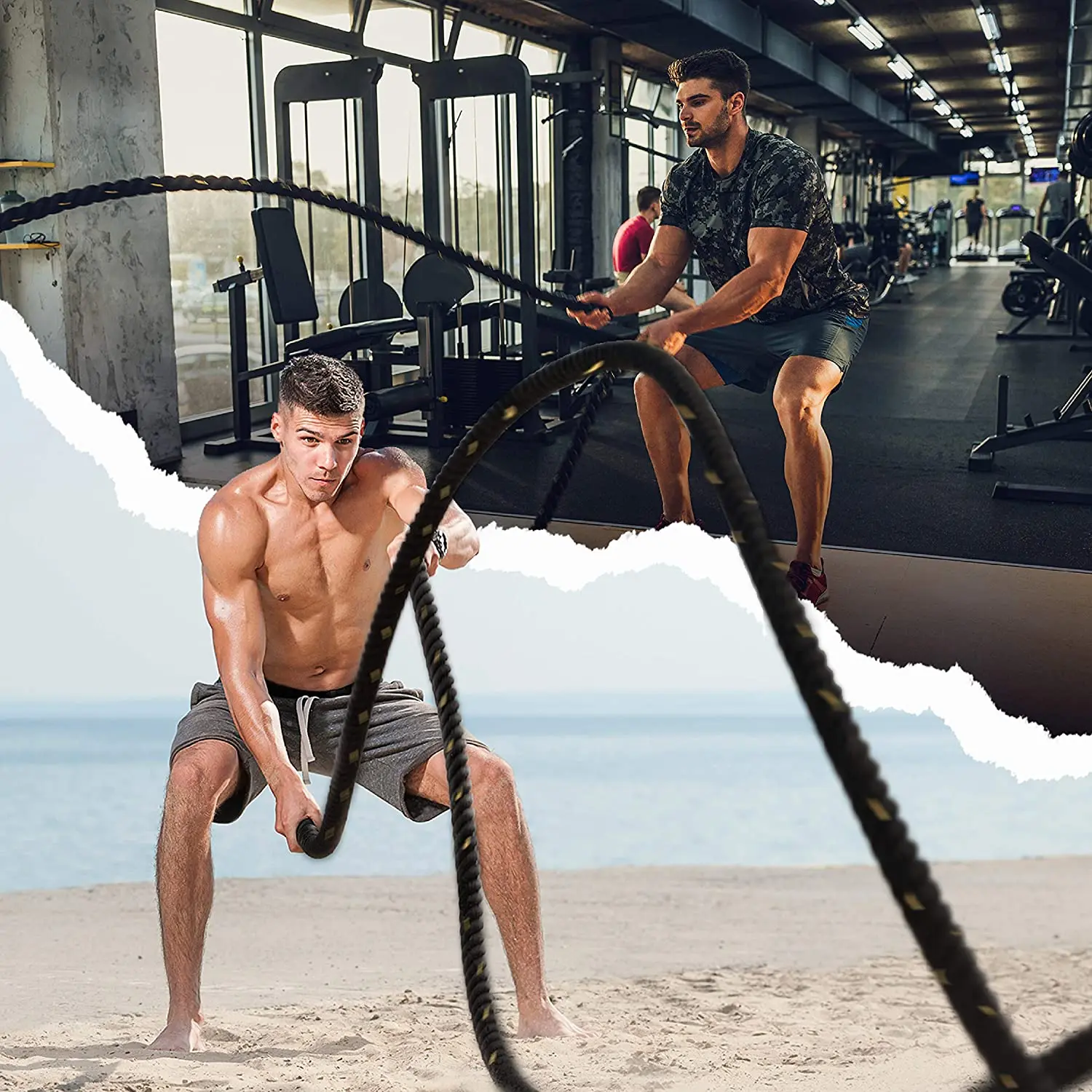 Боевая веревка | Диаметр 2 дюйма Упражнения из полиакрила длиной 30 футов