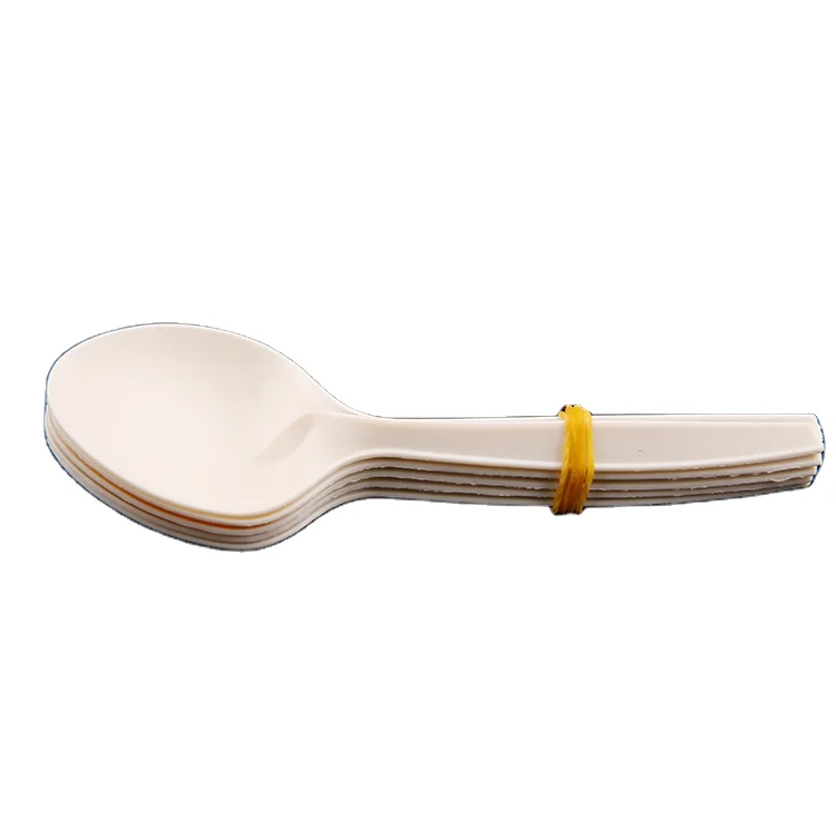 Hot Selling Eco-Friendly Biodegradable Cornstarch Dinner Coffee cream cosmetic Salad  8 Inch Spoon