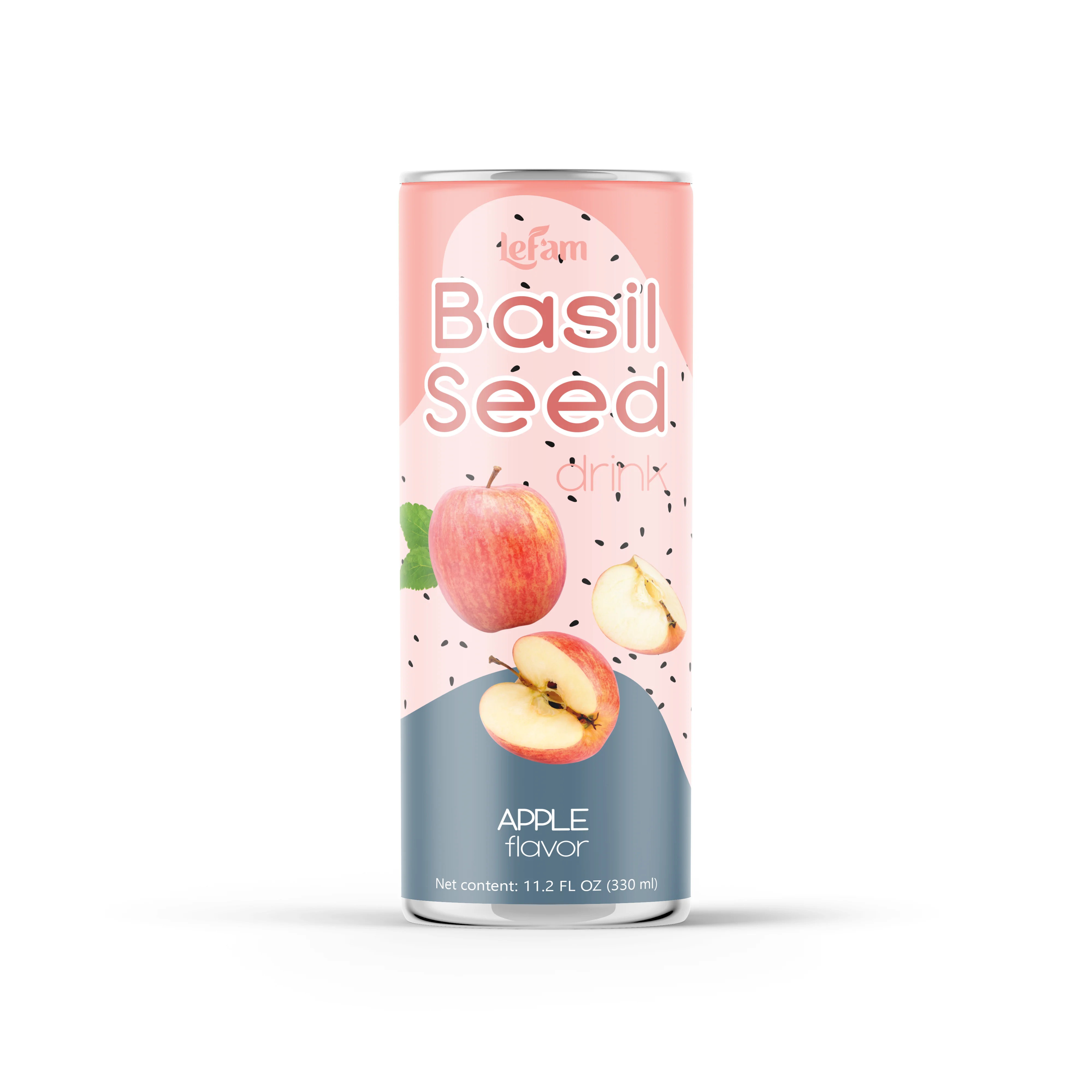 Low Carb Slim Can 330ml Lychee Flavor Basil Seed Drink Tinned Juice OEM Beverage  LEFAM Private Brand Bulk