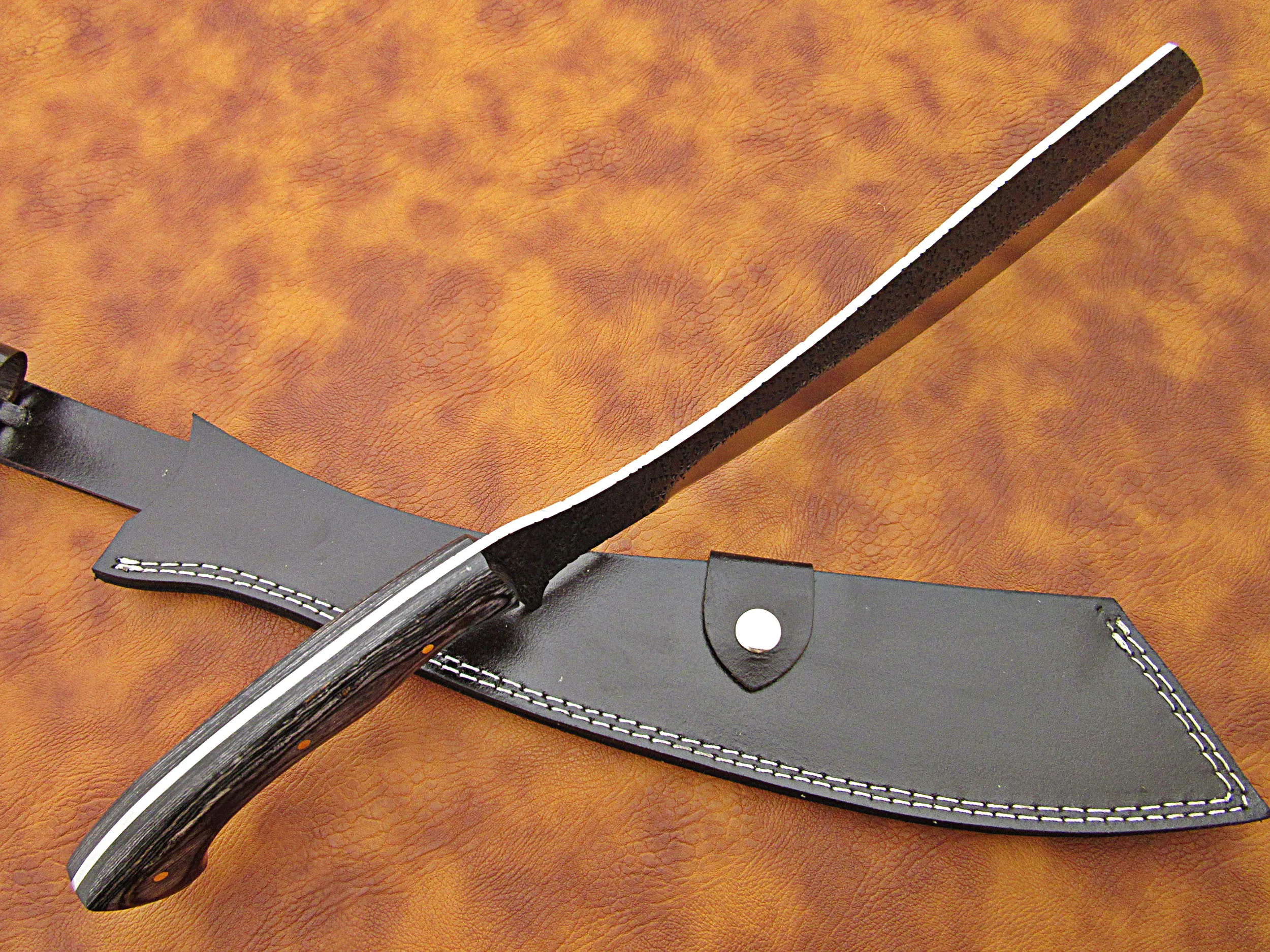 100% Высокое качество стяжная муфта из углеродистой стали мачете/кемпинга выживания на открытом воздухе нож с деревянной ручкой натуральная кожа высокое оболочка SCW-M-0011