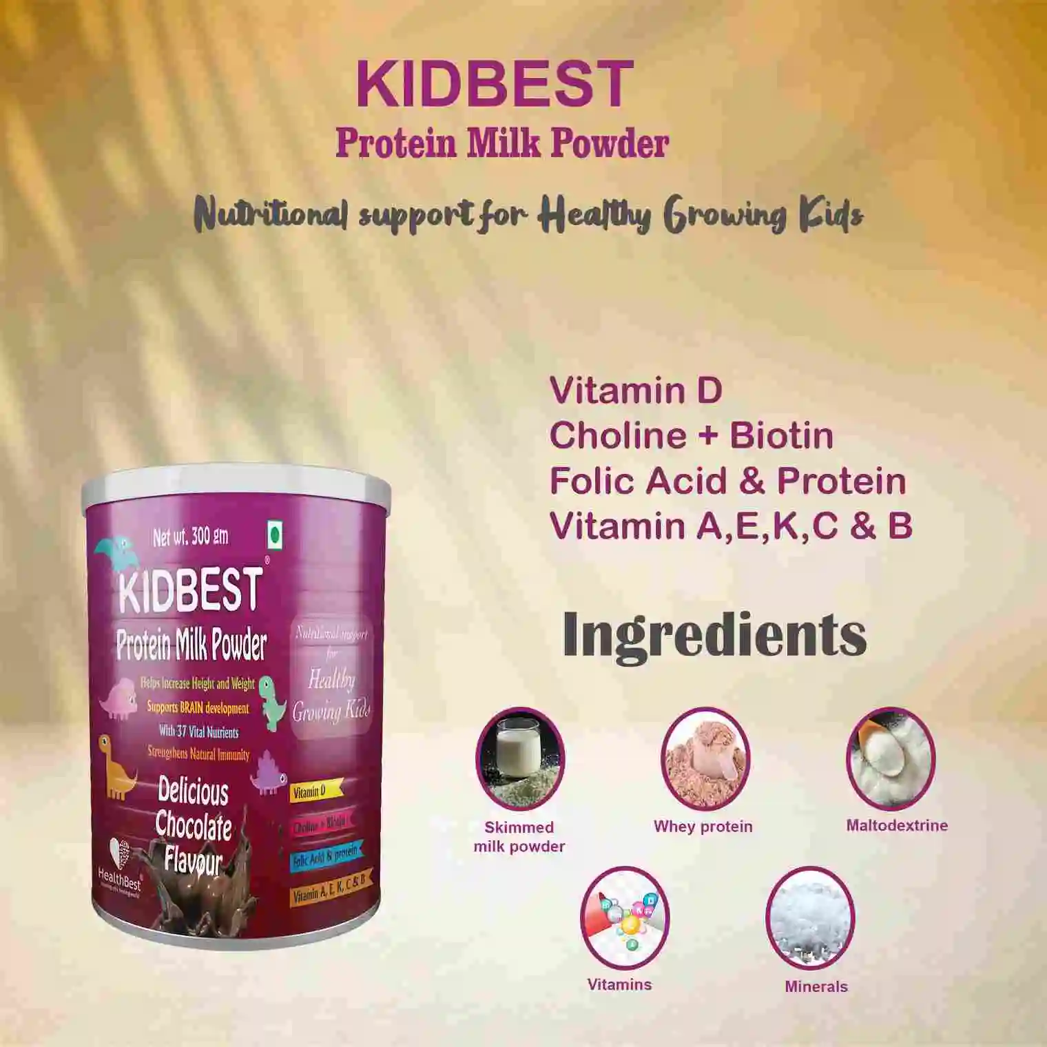 Amazon hot Selling Tasty Protein Milk Powder for Kids complete nutritional supplement for Growing Children