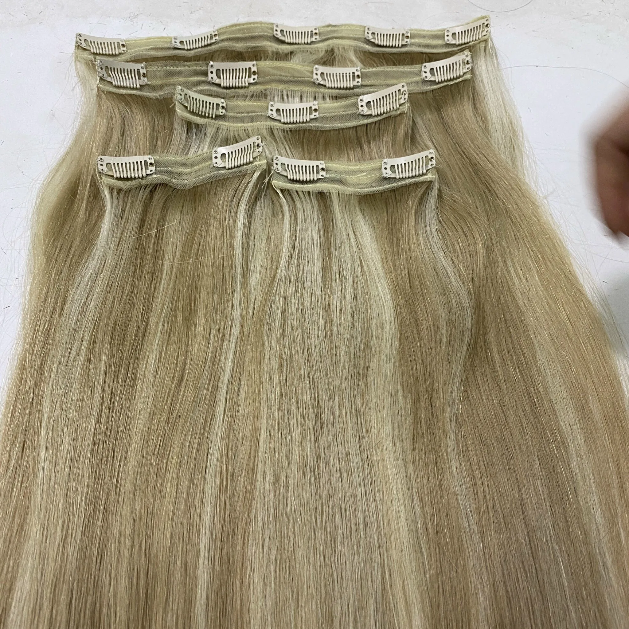 Supper double drawn Clip-in hair Bone straight  in all color - Top quality 100% Vietnamese Human hair at reasonable price