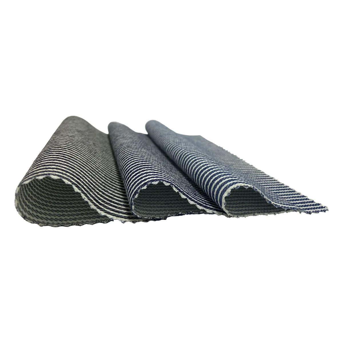 
Легкая эластичная хлопковая нейлоновая джинсовая ткань в полоску с саржевым переплетением 