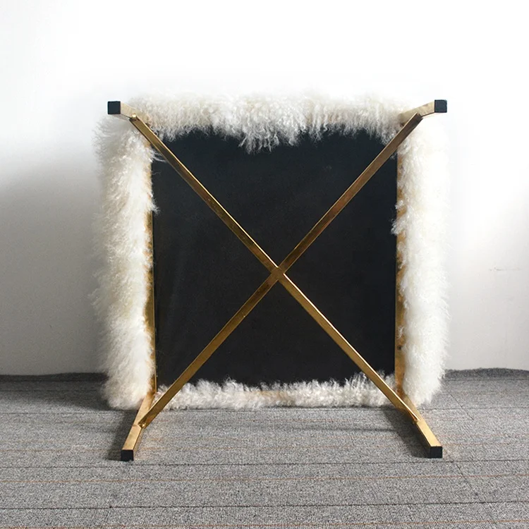 Comfortable Home Design Leisure Fluffy Cosy White Lamb Fur Luxury Sheepskin Chair