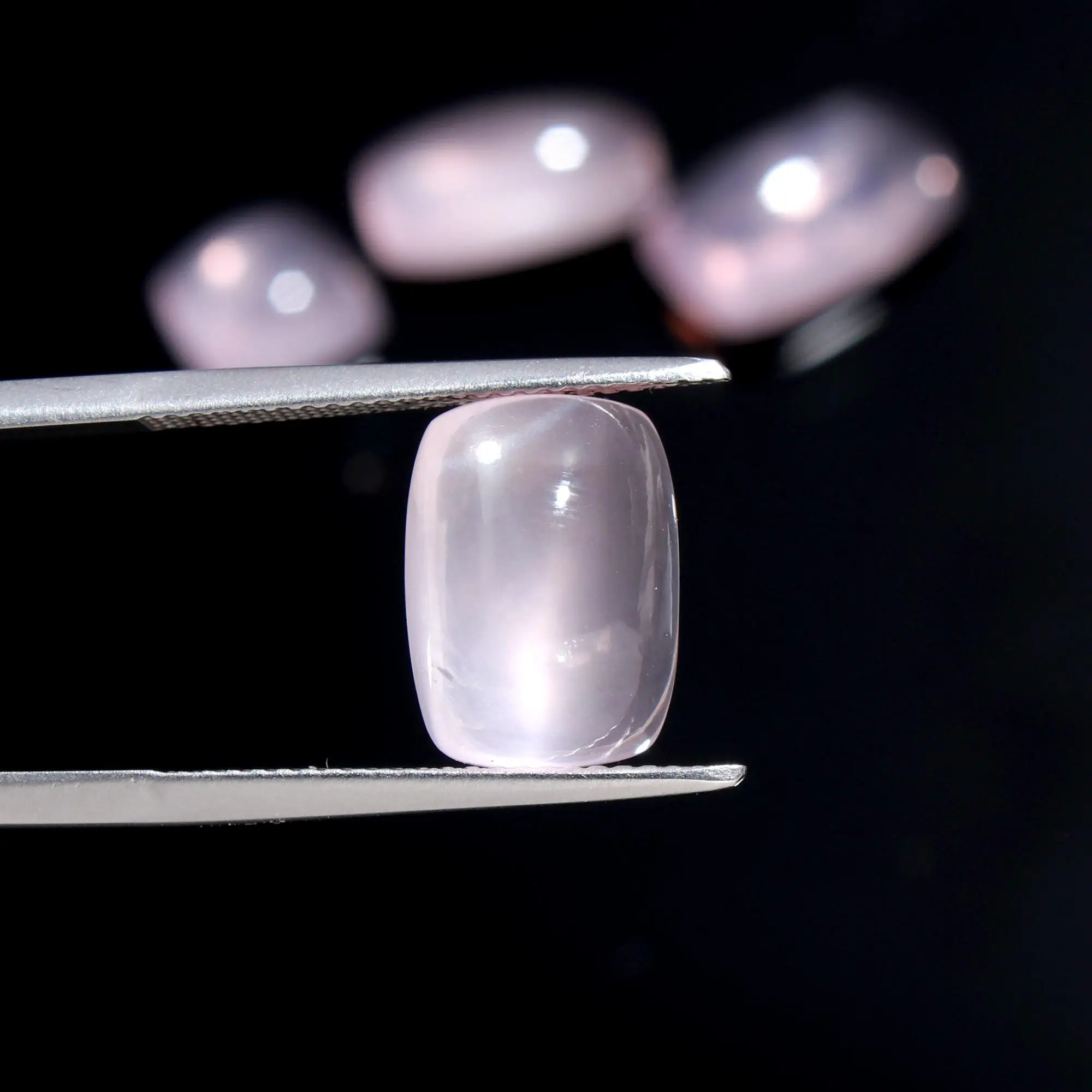 Rose Quartz Rectangle Shape Cabochon Flat Back Gems Stones Fine Jewelry Ring Bracelet Earring Making Semi Precious Rose Quartz