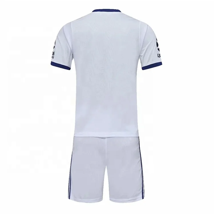 Wholesale Club Blue White Short Sleeve Men Soccer Wear Uniform Set Kits Custom Cheap Football Jerseys
