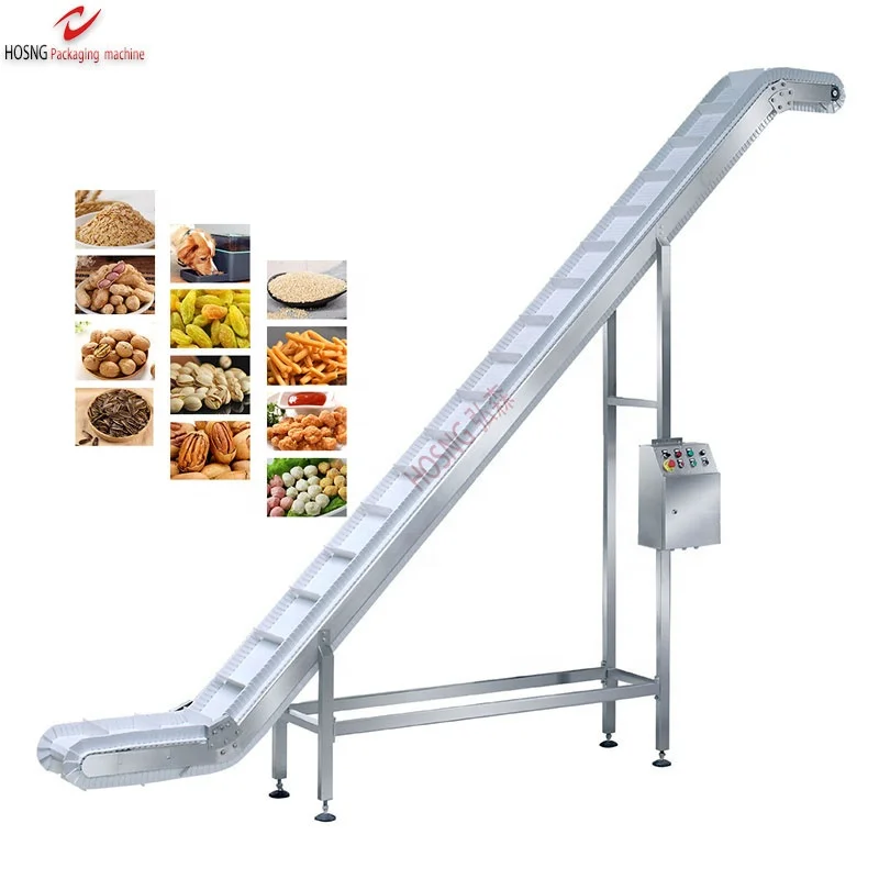Chain Plate Conveyor Is Used To Transport Solid Granule Or Bulk Materials For Multi-head Weighing Packaging machine System