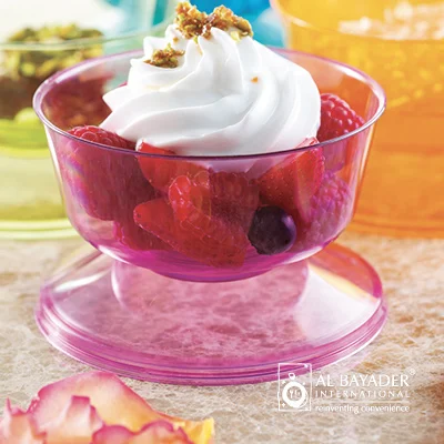 Al Bayader Disposable Clear Plastic Mini Frozen Dessert Cups ,mousse dessert cup with lid from Dubai UAE