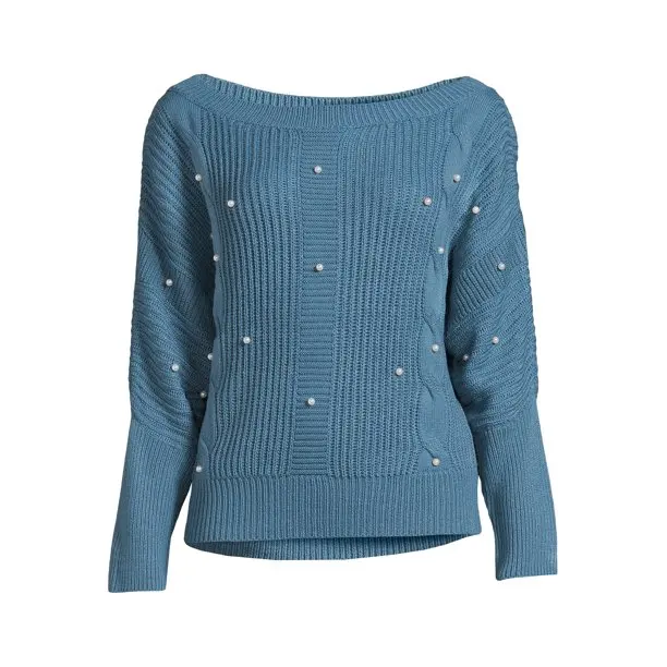 Womens Sweater Womens Casual Jumper Boat neck Regular Fit Jumper Cable Knit Sweater