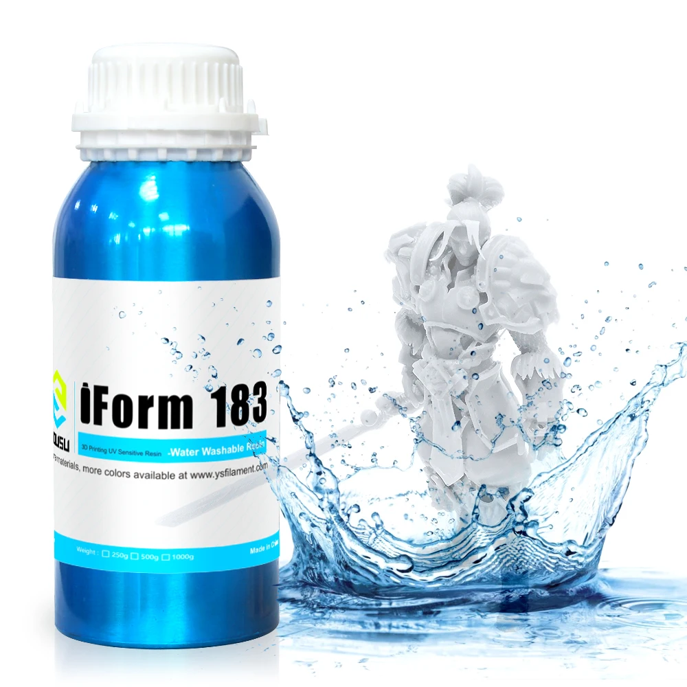 Yousu Water Washable Resin iForm183 LCD Standard photopolymer for 405nm UV Curing Light, High Resolution & Reliable for Most Pri