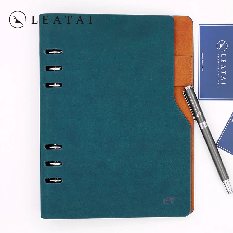 
Genuine leather handmade ring binder organizer 