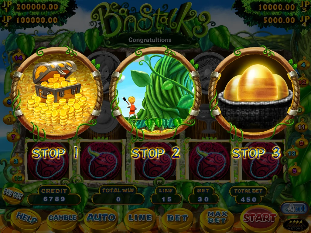 Casino game Jack & Magic Bean Slot Game board