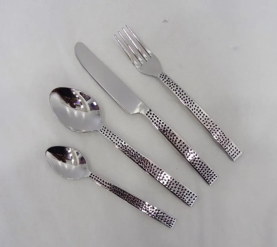 Gold brass handle flatware set fancy modern style luxuries cutlery flatware set