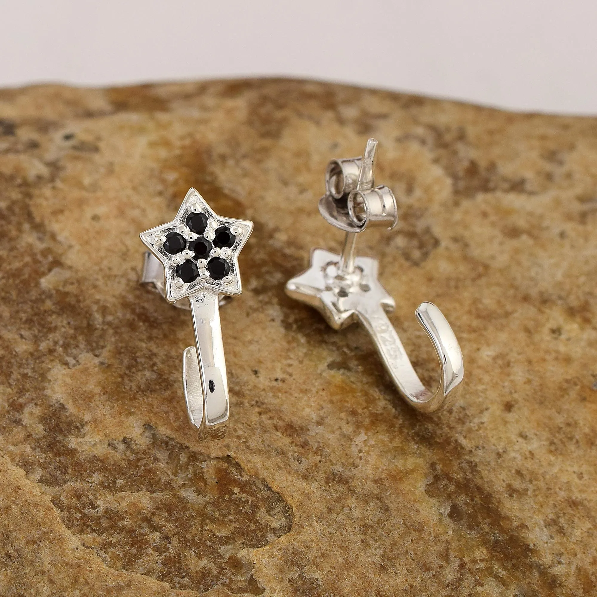 Best Seller Handcrafted Exclusive Black Onyx Pear Cut Gemstone Silver Earring 925 Sterling Silver Jewelry Gift Souvenir For Her