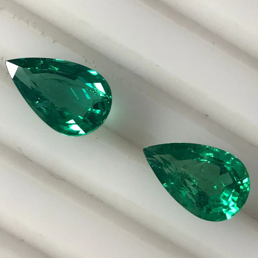 10 Carats Total Pair Weight Extraordinary Zambian Emerald Pair Certified Gem Real Gems