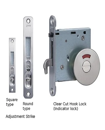(Lever type with Cylinder lock) Sliding Door Hook Lock Clear Cut Hook Lock Japan Made, in color satin silver