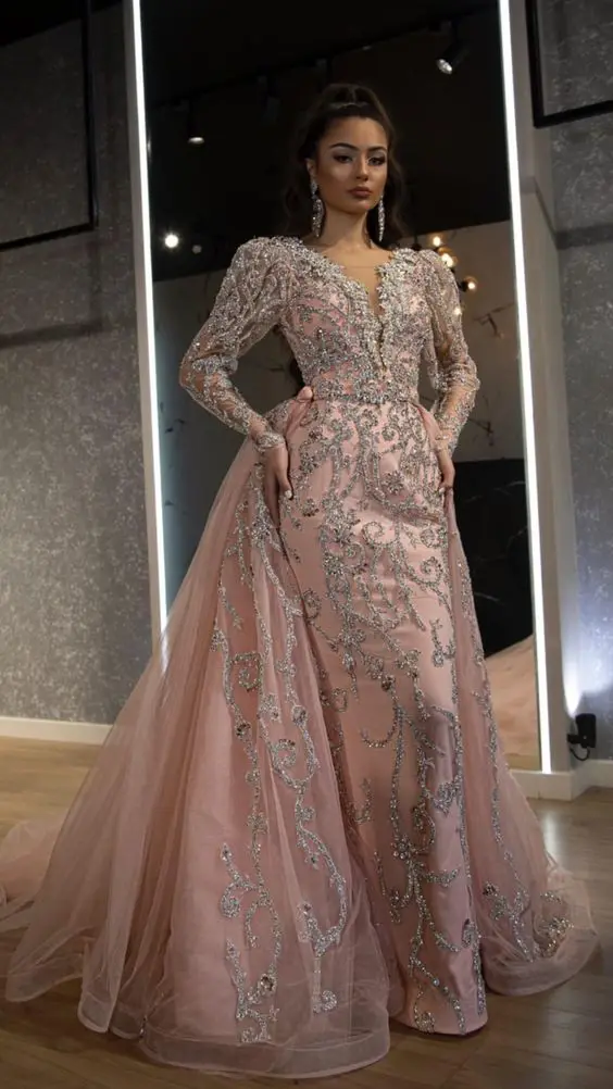 Детское розовое вечернее платье с красочной вышивкой DABKA хрустальные бусины стеклянные камни для вечеринки @ 2022