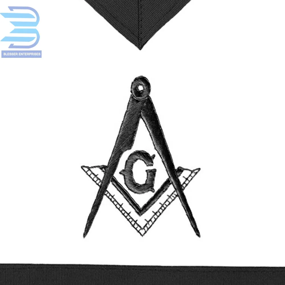 Best Freemasonry Items Masonic Regalia Master Mason Funeral Black Apron With Black Machine Embroidery