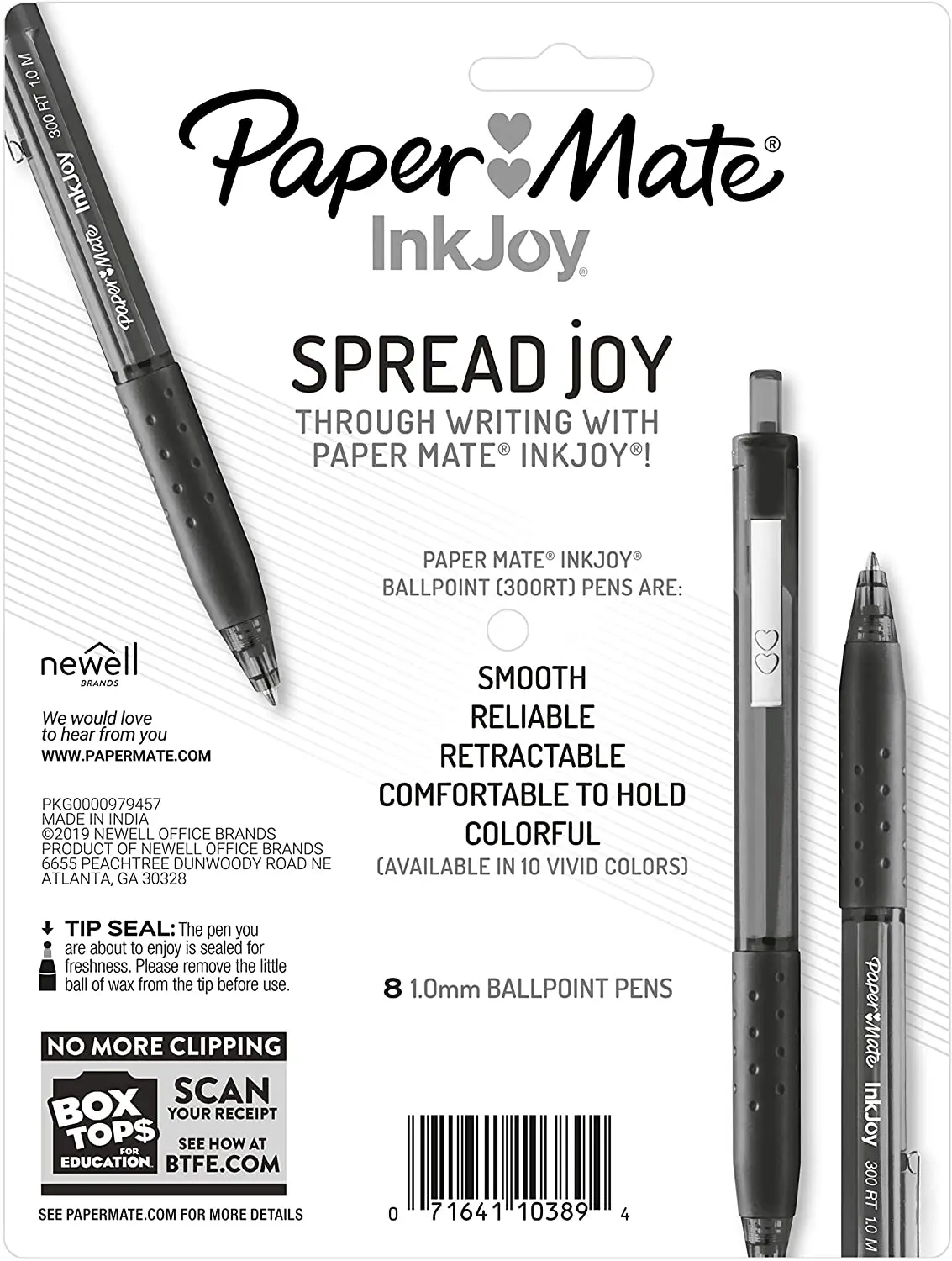 Выдвижные шариковые ручки Inkjoy 300RT разные цвета оптимизированная форма удобный захват прочный металлический зажим