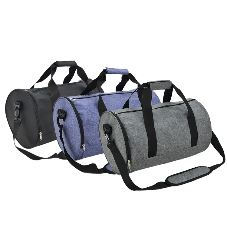 
Navy Bule twill canvas duffel bag with white PU trimming customized duffel bags 