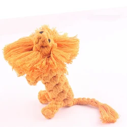 New Arrival Lion Personalised Custom Logo Tug Knit Hairy Crochet Cotton Rope Dog Toy