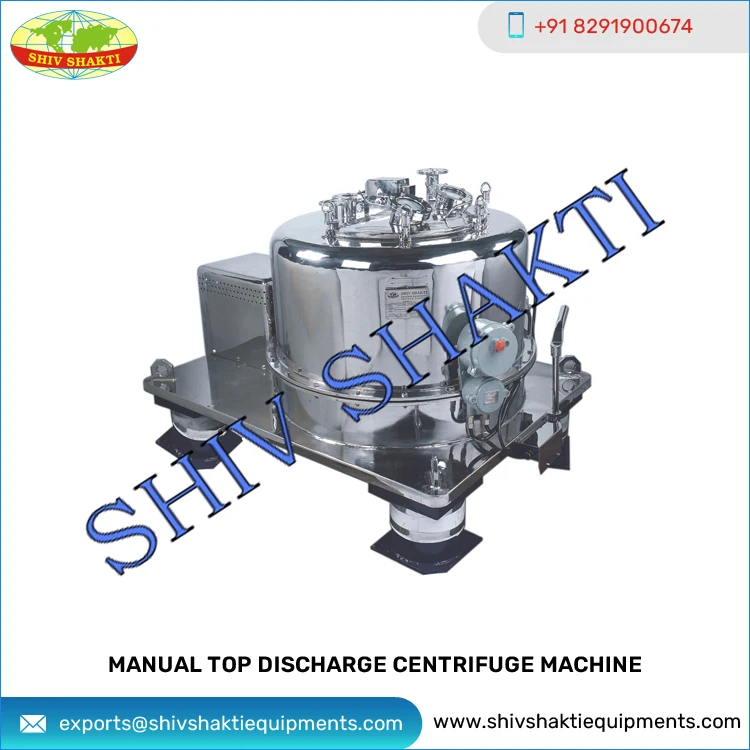 Customized Size Pharma Grade Stainless Steel Sturdy Design Manual Top Discharge Centrifuge Machine Manufacturer