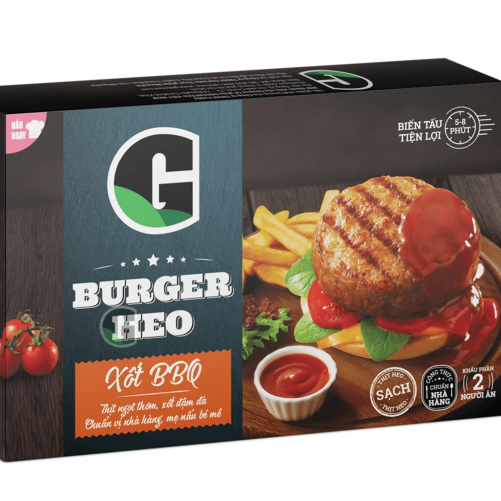 Специальный свиной гамбургер с соусом для барбекю, высокое качество (замороженные), тщательно упакованный и вкусный вкус из Вьетнама