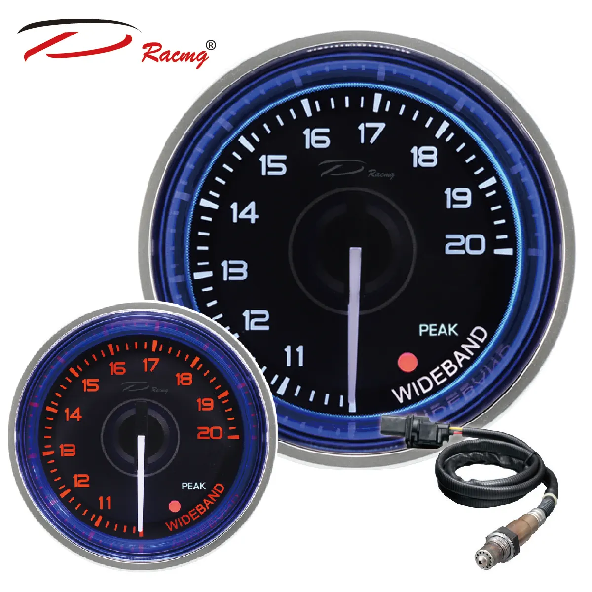 D Racing 60mm analog white amber led Gauge AFR wideband Meter
