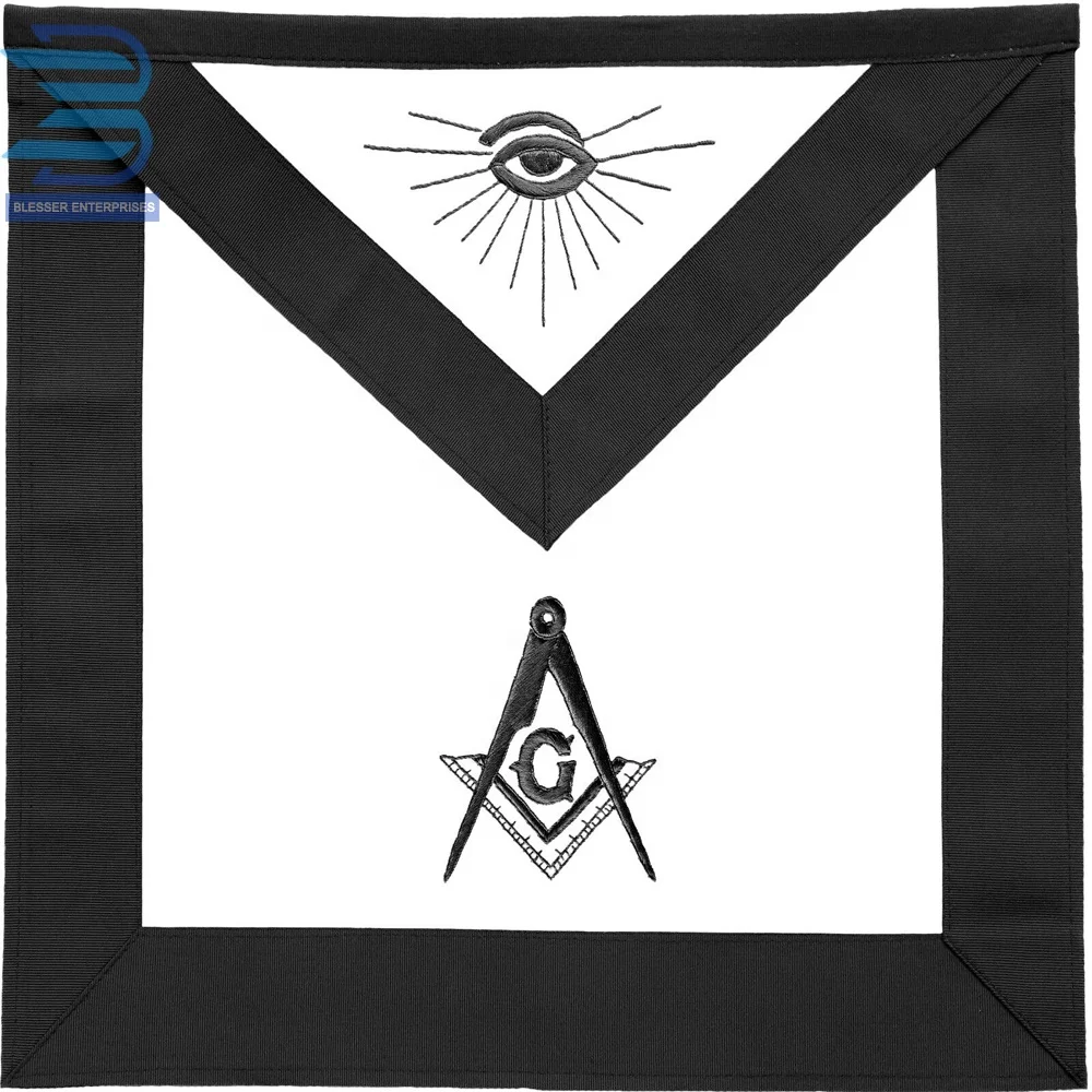 Best Freemasonry Items Masonic Regalia Master Mason Funeral Black Apron With Black Machine Embroidery