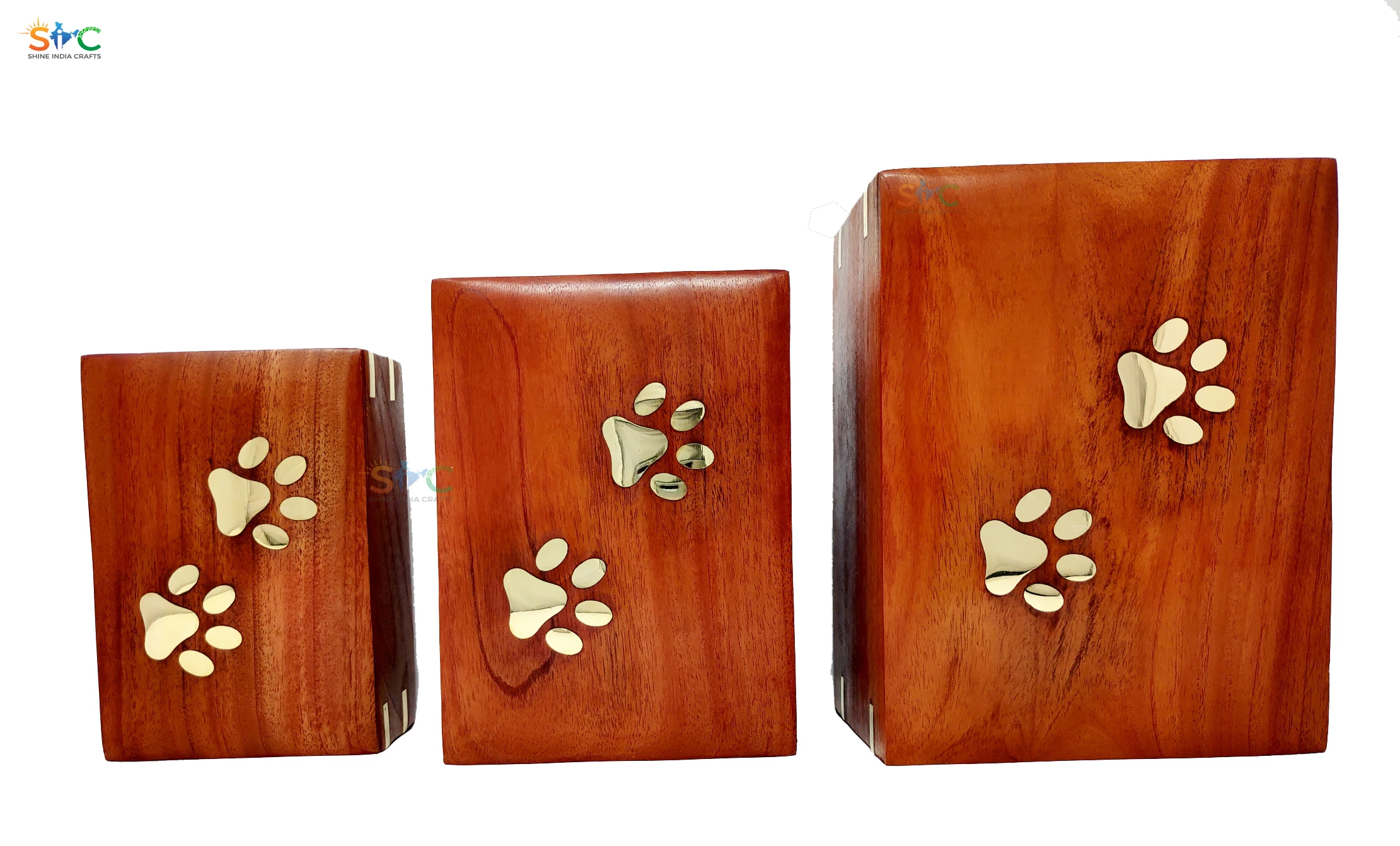Wooden Pet Urn Set Of 03