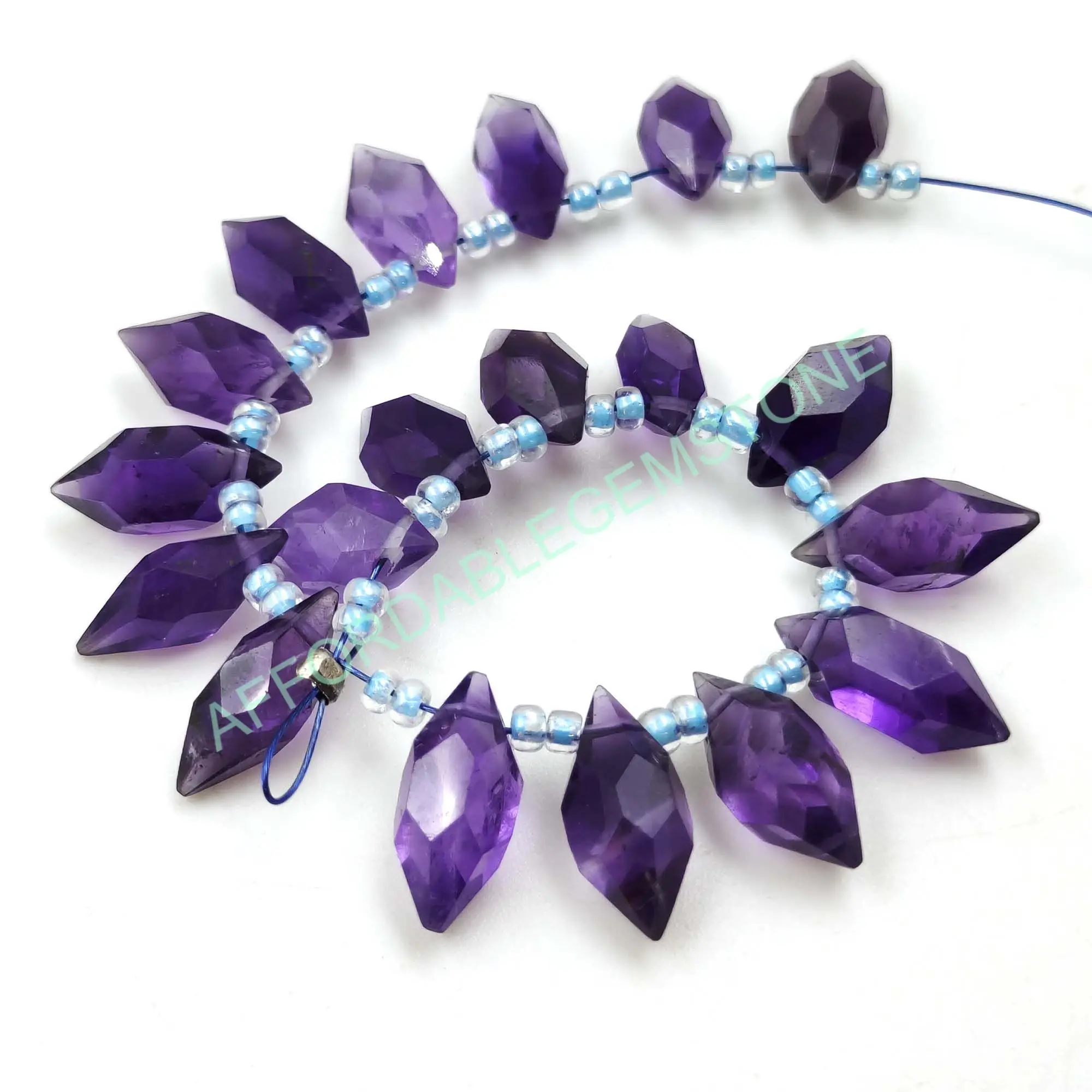 Натуральный Аметист двойной острый карандаш в форме камня сверху просверленного граненые драгоценные камни натуральный аметист ювелирные украшения бусины