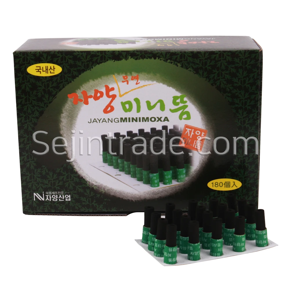 JAYANG Smokeless MINI MOXA. Medical Smokeless Moxibustion Made Korea Nature Therapy Moxa Cone Pure Roll Moxa Stick (180PCS/BOX)
