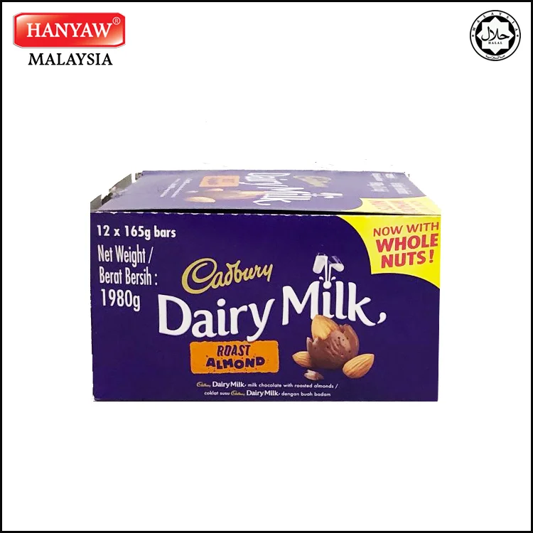 [Malaysia] Fast Shipping + Halal Certified Cadbury Dairy Milk Roast Almond Choco Bar ( 6 Box X 12 Pcs x 165g/Ctn)