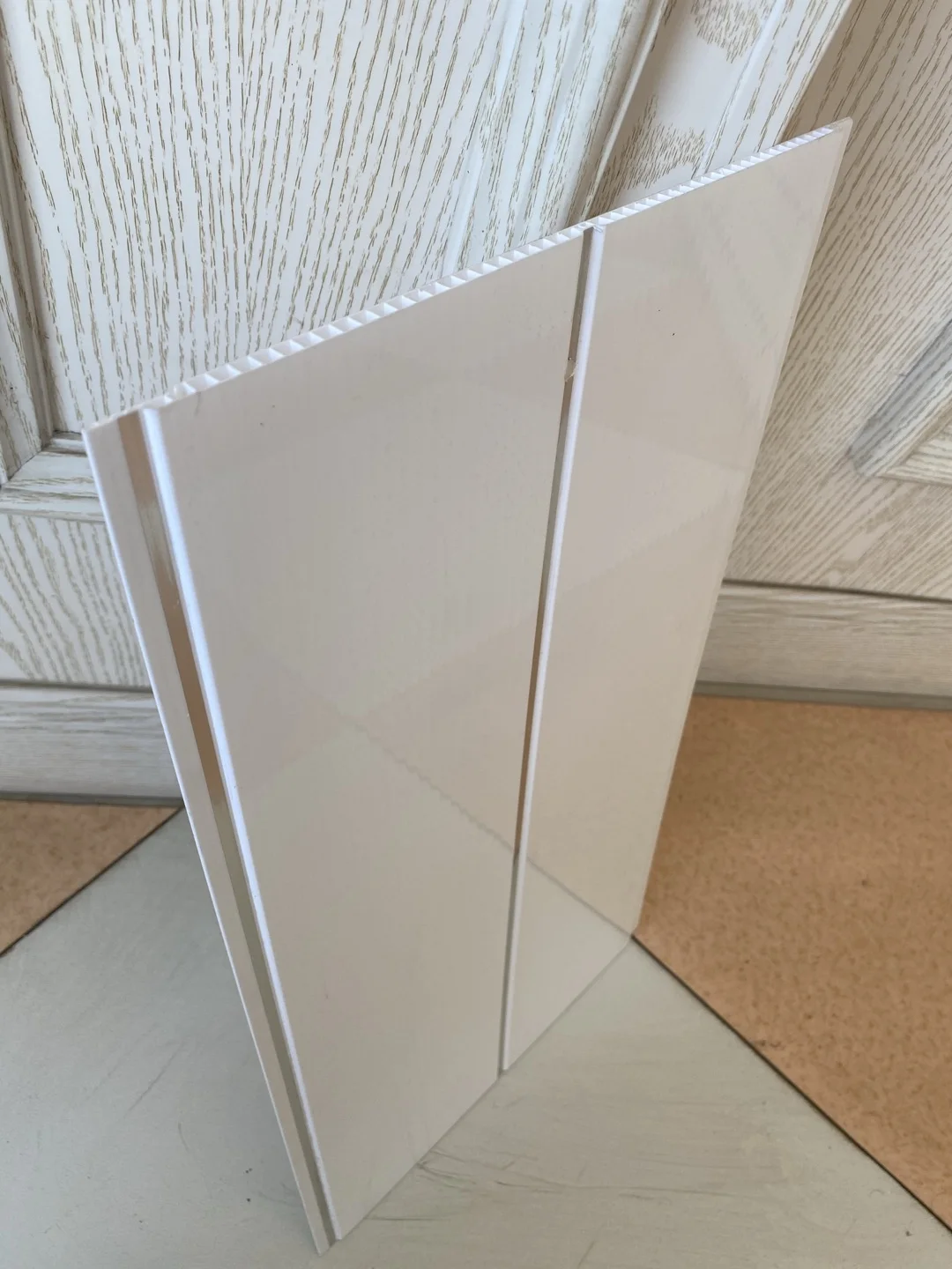 Good Quality Gloss white Chrome middle-groove panels hot stamping foil pvc false ceiling for nigeria