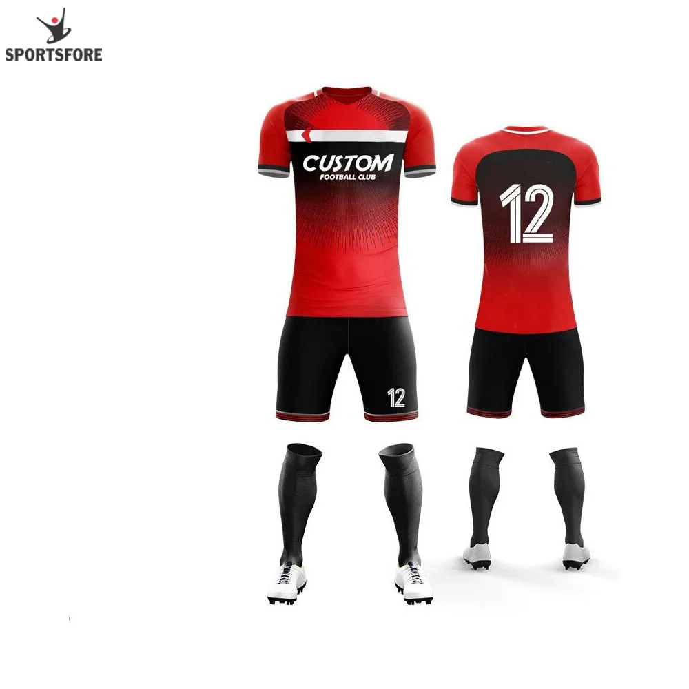 Top quality polyester long sleeve soccer uniform Wholesale Soccer Uniforms