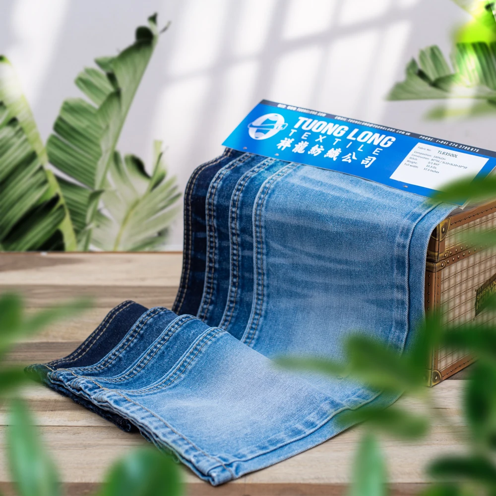  Самые продаваемые джинсовые ткани/хлопковые джинсы с новейшей техникой (TL621318) от вьетнамской фабрики (свяжитесь нами для получения дополнительной информации)